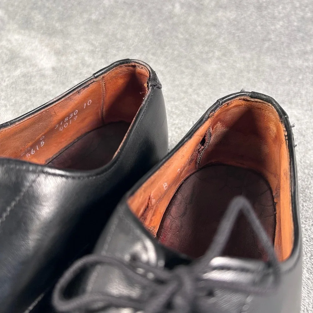 Vintage Allen Edmonds Park Avenue Oxford Dress Shoes Black Cap Toe Men 8.5 B USA